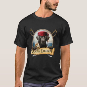 Honden van het Caraïbisch Kute Black Labrador Pira T-shirt