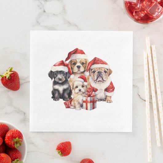 'Honden van Kerstmis' schattig hondenliefhebber Servet (Insitu)