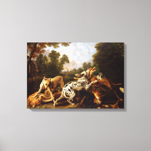 Honden vechten (door Frans Snyders) Canvas Afdruk (Voorkant)