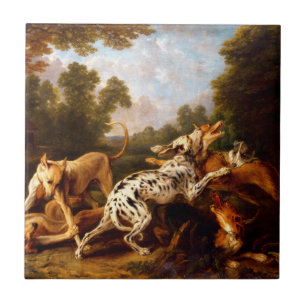 Honden vechten (door Frans Snyders) Tegeltje