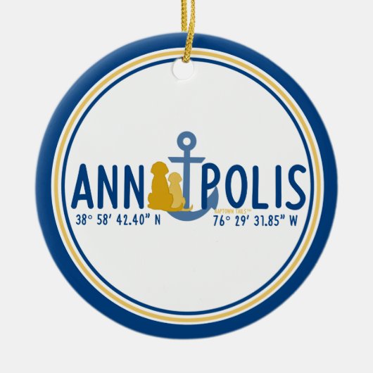 Honden Verankerd In Annapolis Kerst Ornament (Voorkant)