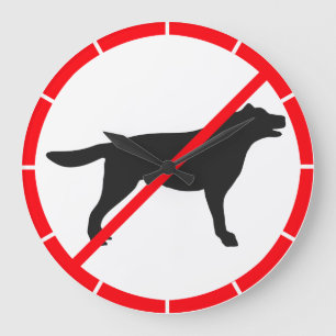 Honden verboden. grote klok