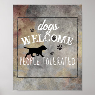 Honden verwelkomen mensen getolereerd verontruste  poster