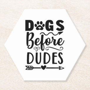 Honden voor Dudes Kartonnen Onderzetters