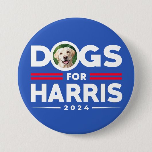Honden voor Harris 2024 aangepaste gepersonaliseer Ronde Button 7,6 Cm (Voorkant)