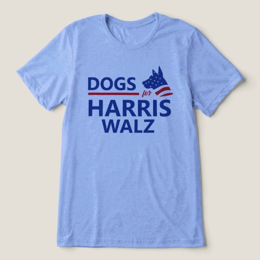 Honden voor Harris Walz Tri-Blend Shirt (Design voorkant)