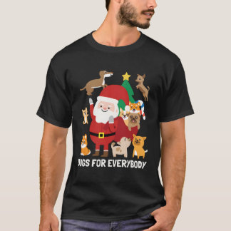 Honden voor iedereen Funny Cute Winter Kerstmis T-shirt