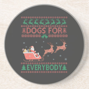 Honden Voor Iedereen Grappige Lelijke Kersttrui Zandsteen Onderzetter