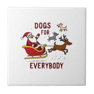 Honden Voor Iedereen Sinterklaas Grappige Kerstmis Tegeltje