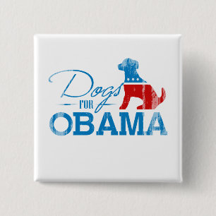 Honden voor Obama - .png Vierkante Button 5,1 Cm