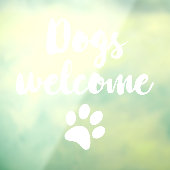 Honden welkom winkel raamsticker (Vel 3)