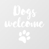 Honden welkom winkel raamsticker (Vel)