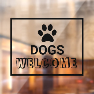 Honden Welkom Zakelijke Ruitstickers Raamsticker