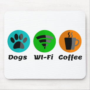 Honden Wi-Fi en koffie Muismat