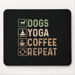 Honden Yoga Koffie Herhaal Grappig Vintage  Muismat