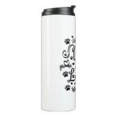 Honden zijn liefdespokken en hart-en-schrijftypogr thermosbeker (Gedraaid links)