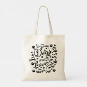 Honden zijn liefdespokken en hart-en-schrijftypogr tote bag (Achterkant)