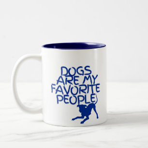 Honden zijn mijn favoriete mensen mok met blauwe a