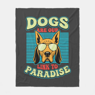 Honden zijn onze link naar het paradijs Retro Vect Fleece Deken