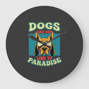 Honden zijn onze link naar het paradijs Retro Vect Grote Klok