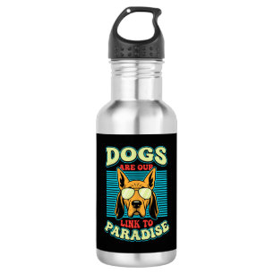 Honden zijn onze link naar het paradijs Retro Vect Waterfles