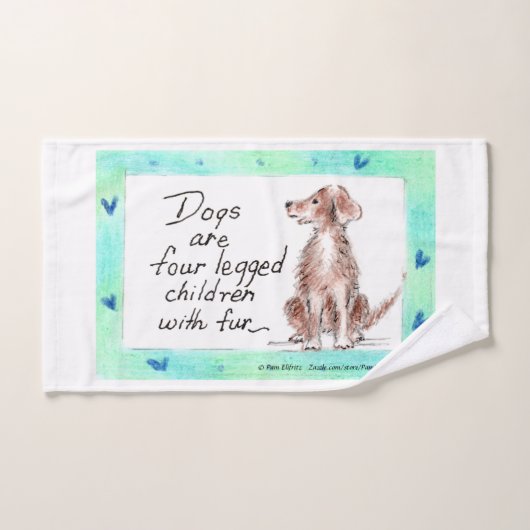Honden zijn vier kinderen met pels handdoek (Handdoek)