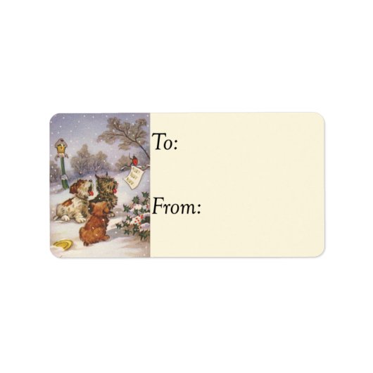 Honden zingen Carols  Gift Label (Voorkant)