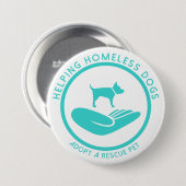 "Honden zonder dak helpen" Ronde Button 7,6 Cm (Voorkant /achterkant)