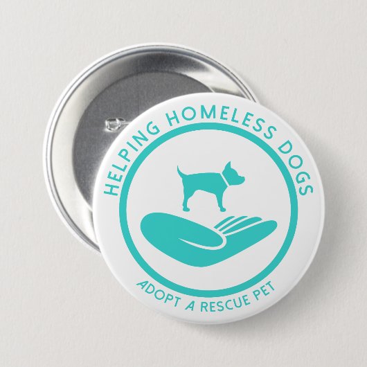 "Honden zonder dak helpen" Ronde Button 7,6 Cm (Voorkant /achterkant)