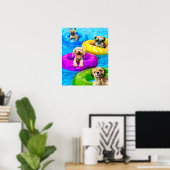Honden zwembadfeest poster (Thuiskantoor)