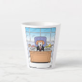 Hondenboekhouder in en uit dozen latte mok (Voorkant)