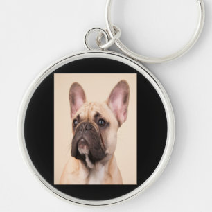 hondencadeau Franse buldog met een slecht gezich Sleutelhanger