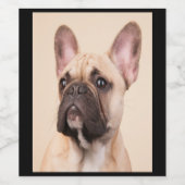 hondencadeau | Franse buldog met een slecht gezich Wijn Etiket (Enkel label)