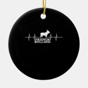 hondencadeau Franse Bulldog Heart Keramisch Ornament