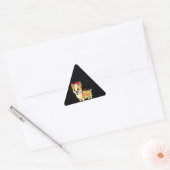 hondencadeau | Kerstverlichting Corgi Driehoek Sticker (Envelop)