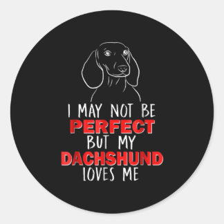 hondencadeau | Mijn teckel houdt van me Ronde Sticker