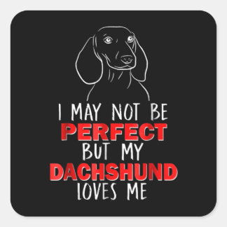 hondencadeau | Mijn teckel houdt van me Vierkante Sticker