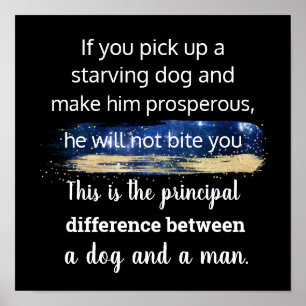 hondencitaat van Mark Twain Poster