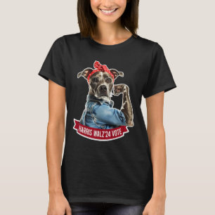 Hondendame Kamala Harris Tim Walz stemt verkiezing T-shirt