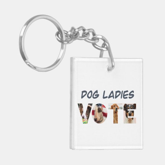Hondendames stemmen Sleutelhanger (Voorkant Links)