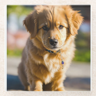 hondendecor glazen onderzetter