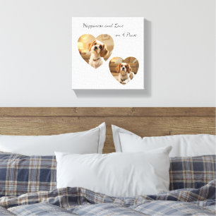 Hondendesign in Hartvorm – “Geluk op Vier poten” Canvas Afdruk