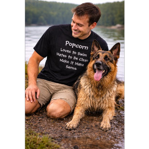 Hondeneigen Naam Houdt van Zwemmen Haat het Om Sch T-shirt