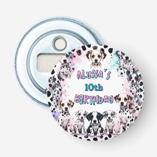 Hondenfeest Kleurrijke Dalmatische Puppies Verjaar Button Flesopener
