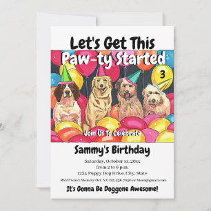 Hondenfeest Laten we deze Paw-Ty beginnen met de v Kaart