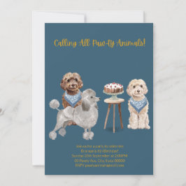 Hondenfeest Uitnodiging, Hond Verjaardagsuitnodigi Kaart