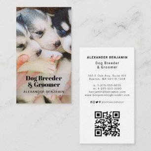 Hondenfokker & Groomer Foto QR Code Visitekaartje