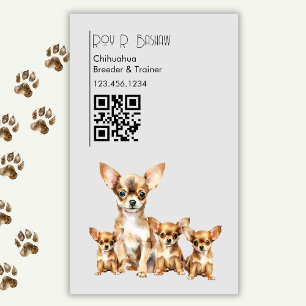 Hondenfokker Trainer Chihuahua Dieren QR Code Magnetisch Visitekaartje