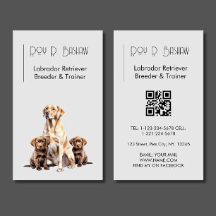 Hondenfokker Trainer Labrador Retriever QR Code Visitekaartje