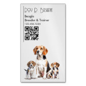 Hondenfokker Trainer Schattige Beagle QR Code Cani Magnetisch Visitekaartje (Voorkant Verticaal)